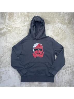 Gap Boys Star Wars Stormtrooper Sweatshirt Gray XL (12) Sequin Pullover Hoodie